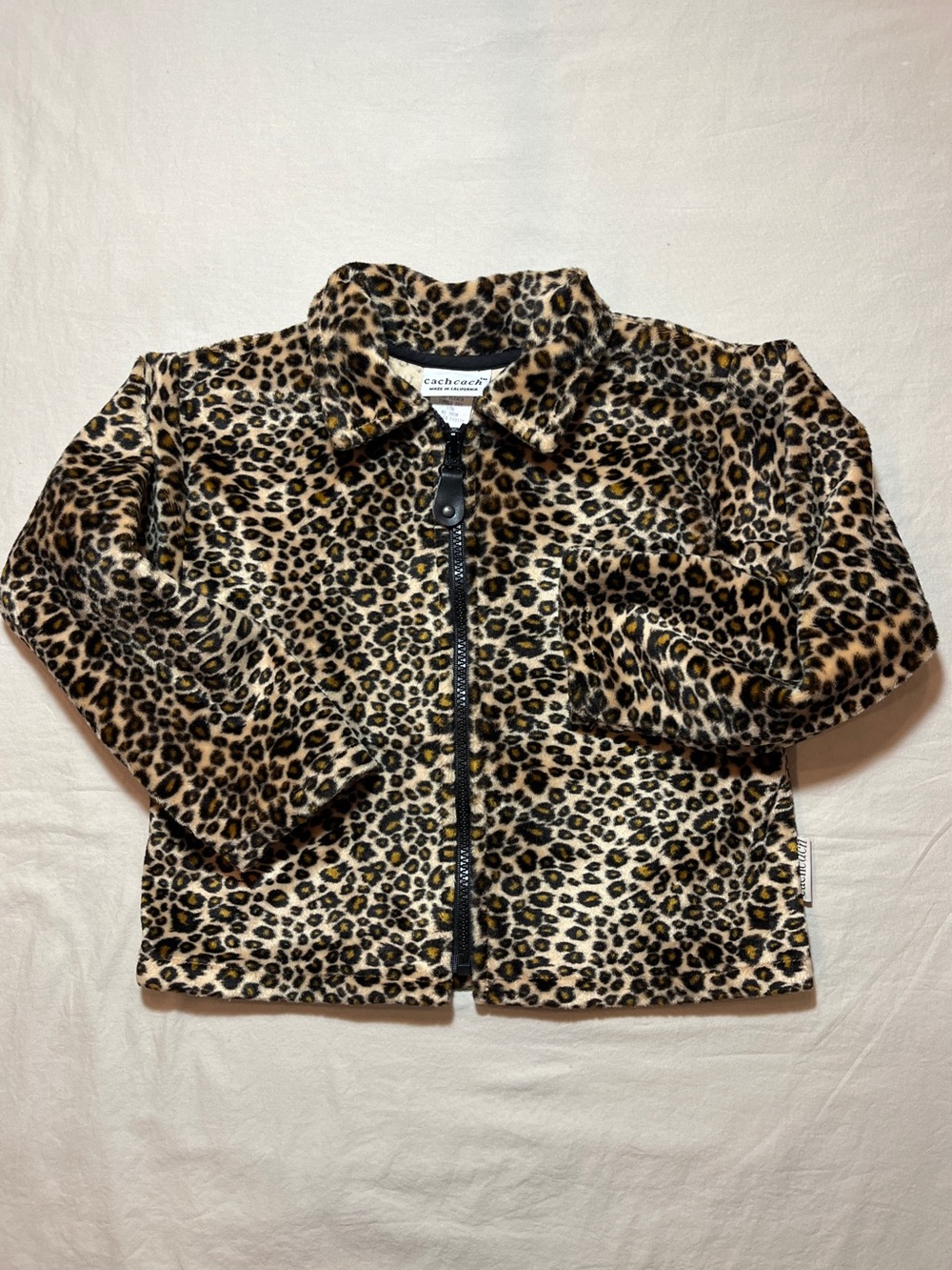 CachCach 90s Leopard Print Faux Fur Zip Up Vintage Jacket 5